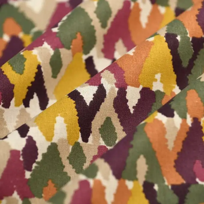 Tessuto cretonne Tikitaka multicolore