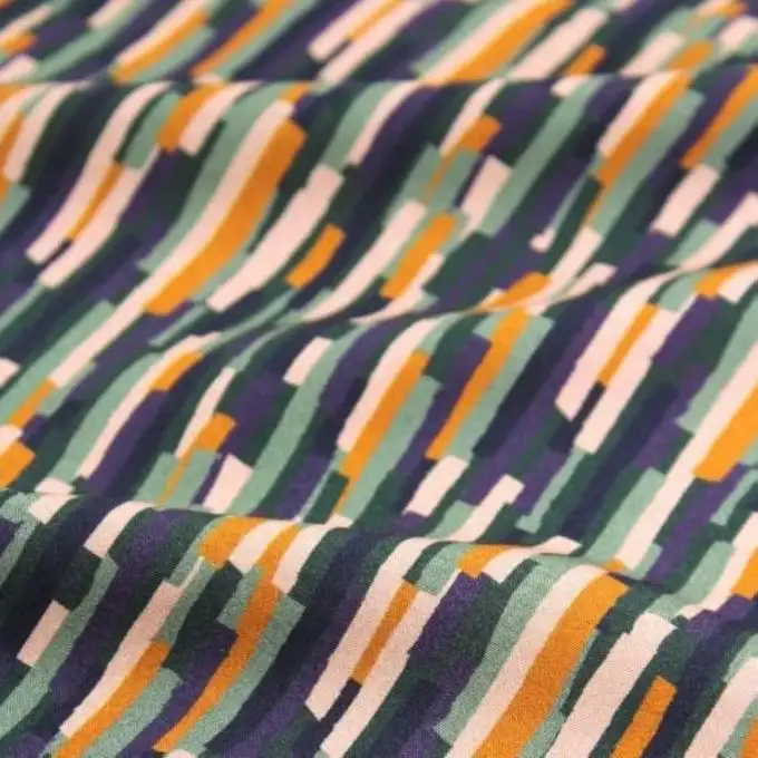 Tessuto popeline di viscosa Roc viola - Eglantine e Zoé