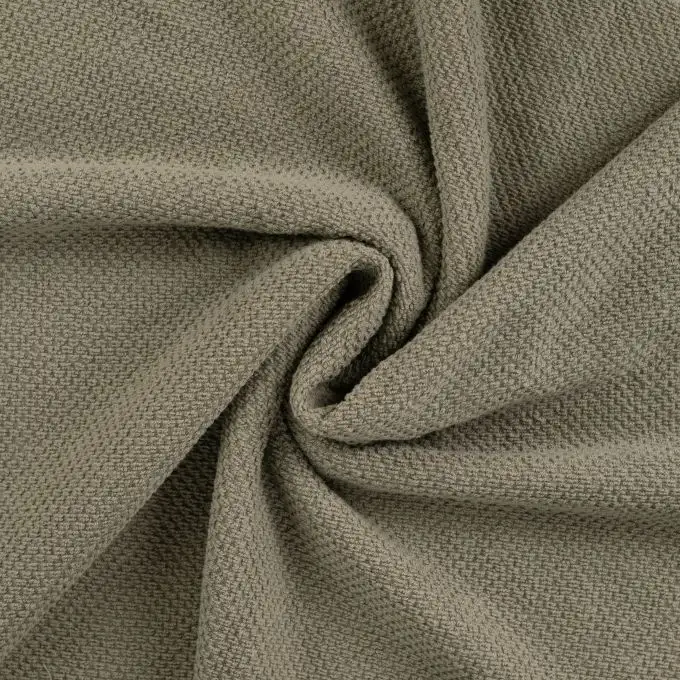 Tessuto spugna bouclette verde kaki