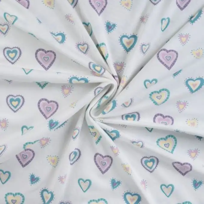 Maglia jersey cotone stampata cuore patchwork bianco