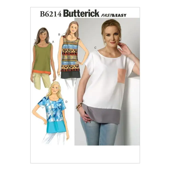 Patron Butterick 6214ZZ top ampio donna taglia 44 a 52
