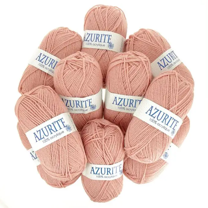 Set di 10 gomitoli di filato Azurite 50g 100% acrilico - Col. 1979 Salmone