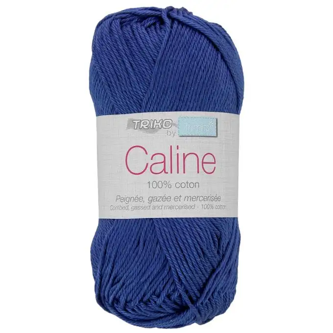Gomitolo filato Caline 50g 100% cotone mercerizzato - Col. 145 Blu scuro