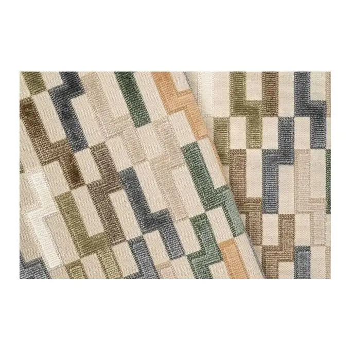 Jacquard di velluto multicolore su fondo écru, Sedie Tende Accessori