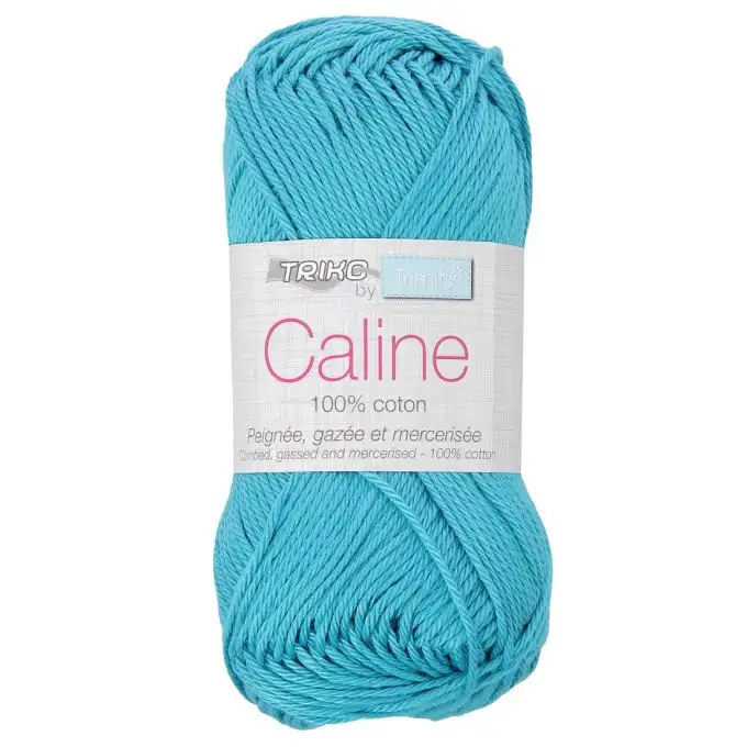 Gomitolo filato Caline 50g 100% cotone mercerizzato - Col. 141 Blu turchese