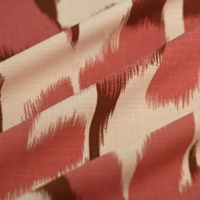 Tessuto crepe poliestere floreale XL corallo