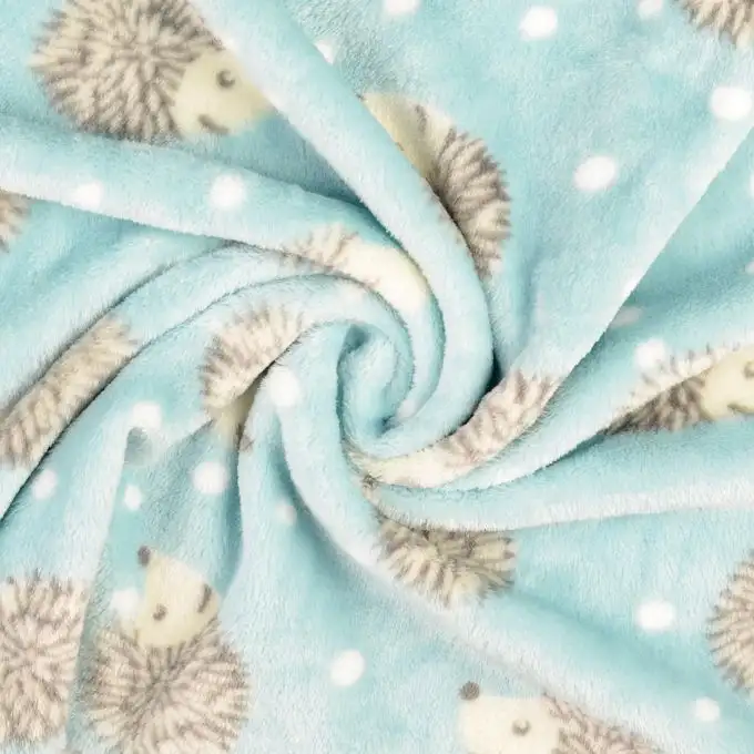 Tessuto morbido stampato riccio blu doppio lato