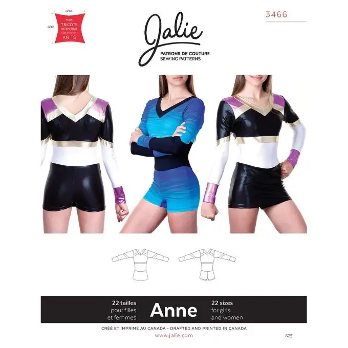 Modello Jalie 3466 costume cheerleading Anne bambino adulto