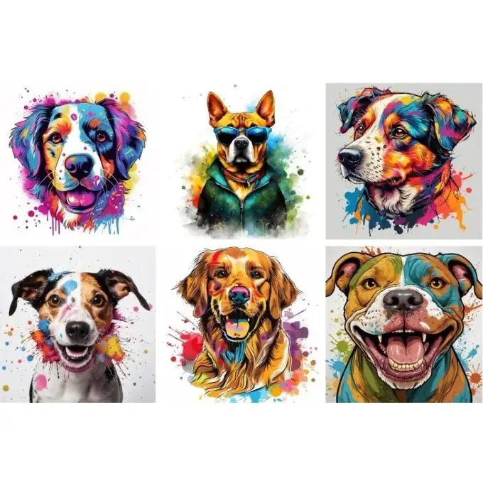 Tessuto patchwork pannello cani pop 37x37cm