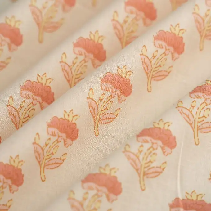 Tessuto voile cotone indiano terra rosa chiaro