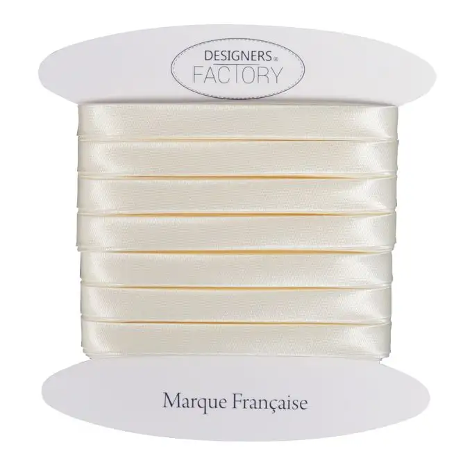 Nastri in sbieco di raso ecru 9mm - 5 metri - designers-factory