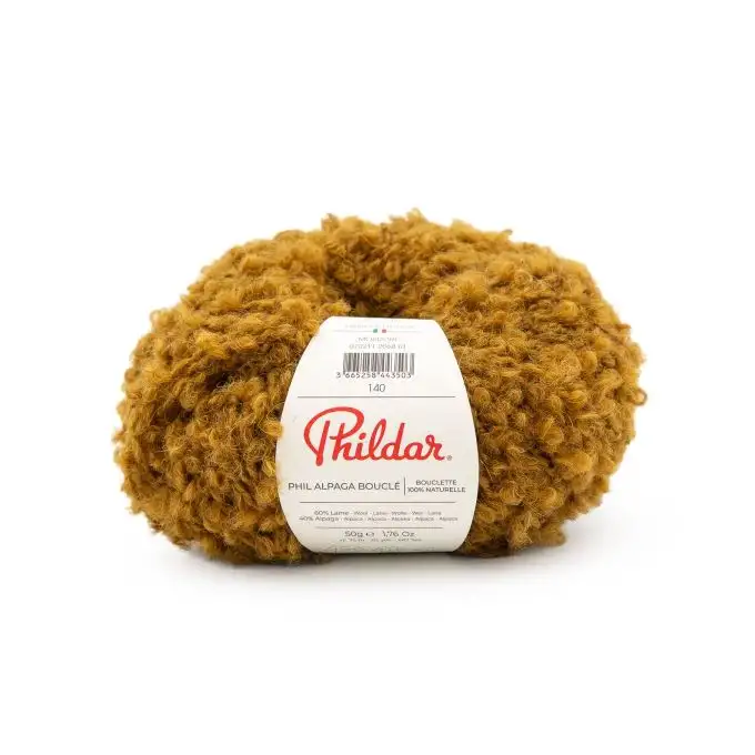 Gomitolo Alpaca & Lana Bouclé – Filato Naturale Morbido PHIL ALPAGA