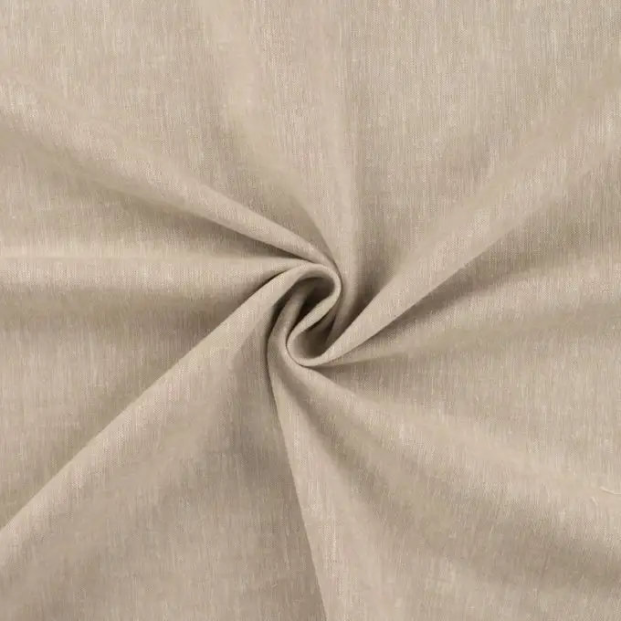 Tessuto cotone lino mélange beige