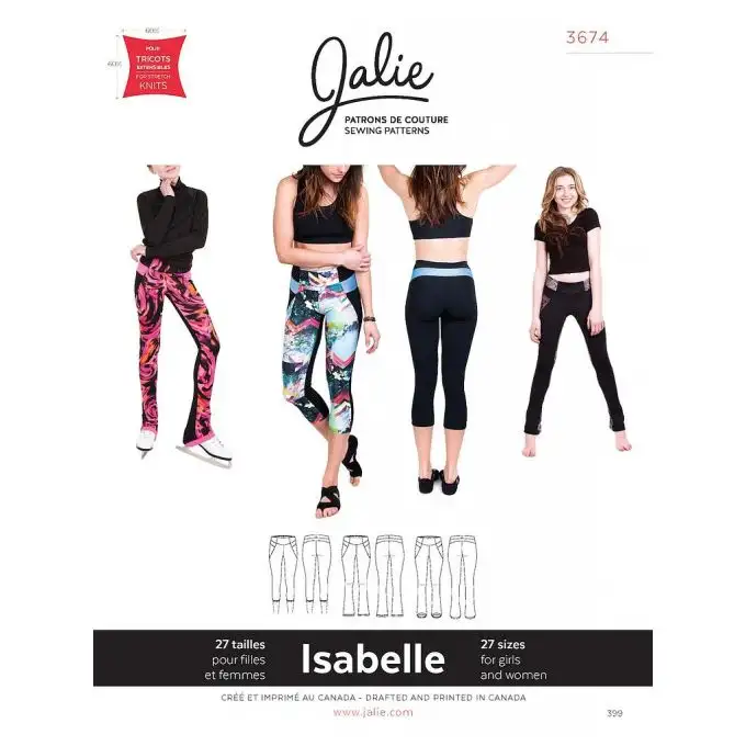 Modello Jalie 3674 Isabelle leggings e pantaloni bambino adulto