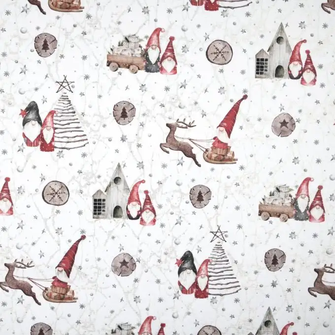 Tessuto jacquard di Natale Rodolfo la renna con lurex