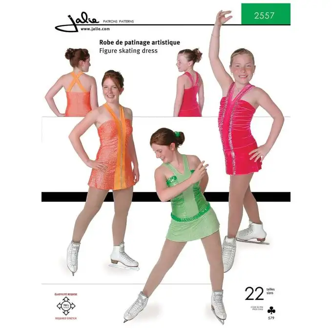 Modello Jalie 2557 Abito pattinaggio arricciato davanti bambino adulto