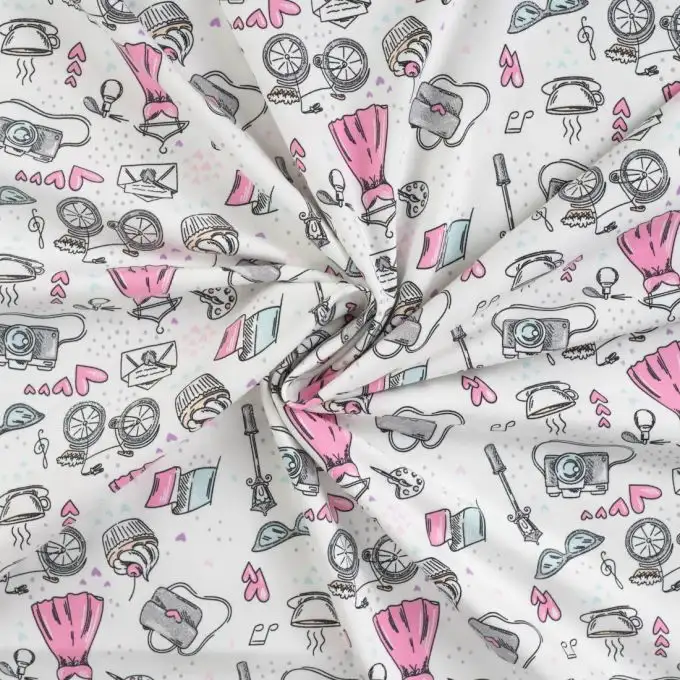 Maglia jersey cotone stampata parigi glitter bianco