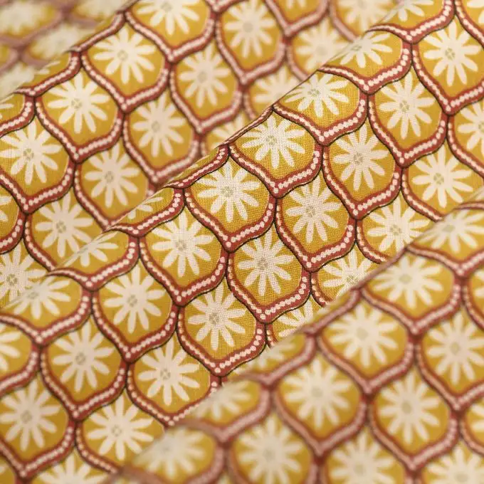 Tessuto cretonne floreale zea giallo