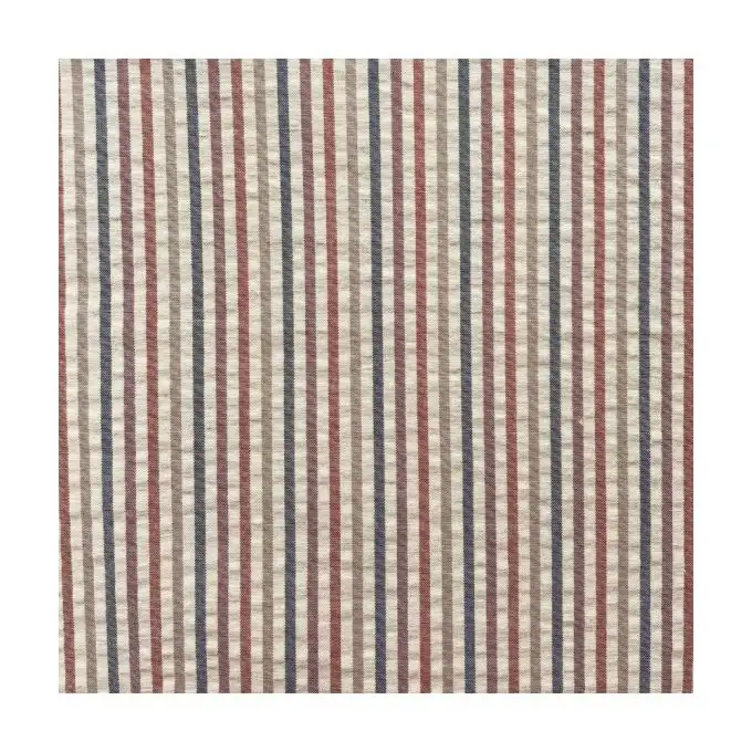 Tessuto cotone seersucker multicolore