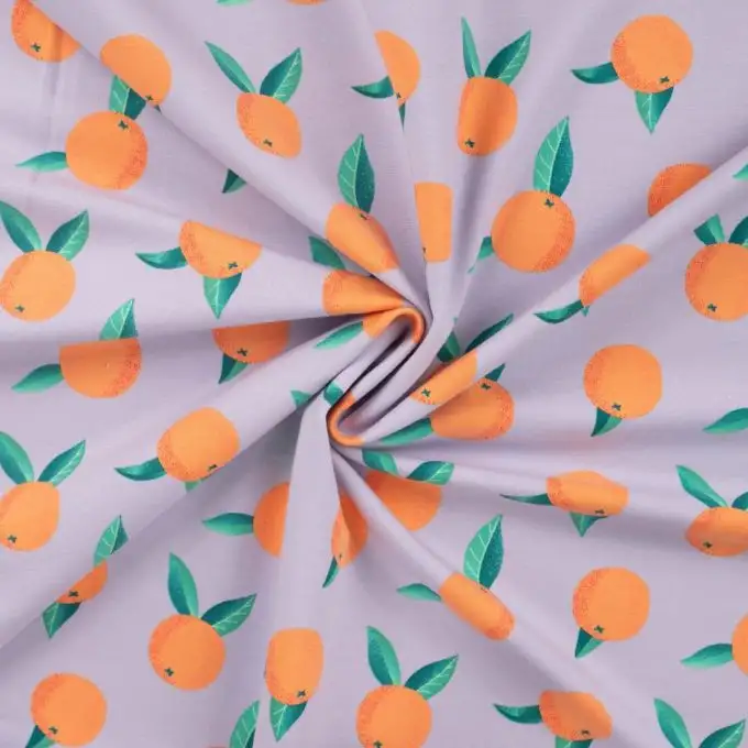 Maglia french terry stampata arancione viola