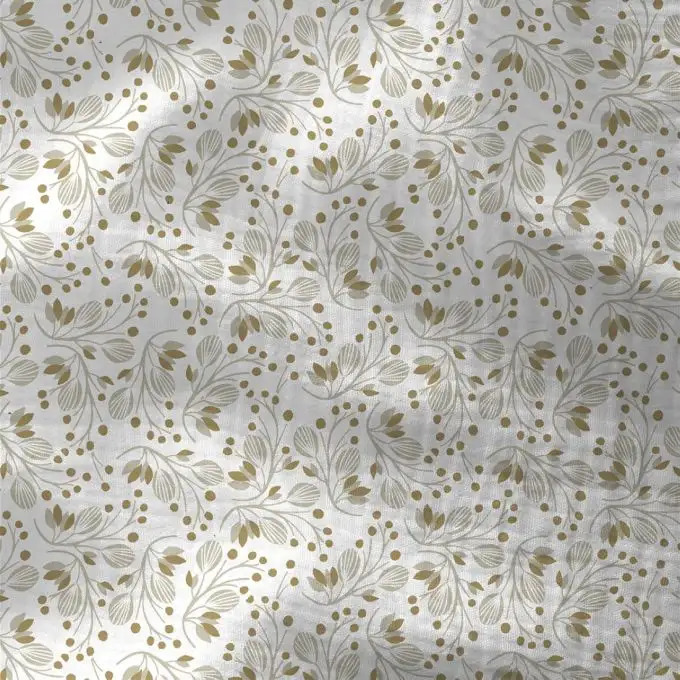 Tessuto doppio garza fiori e pois grigio