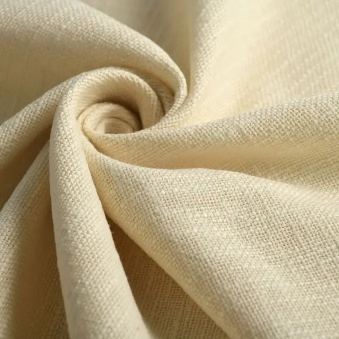 Tessuto canvas slub spesso ecru