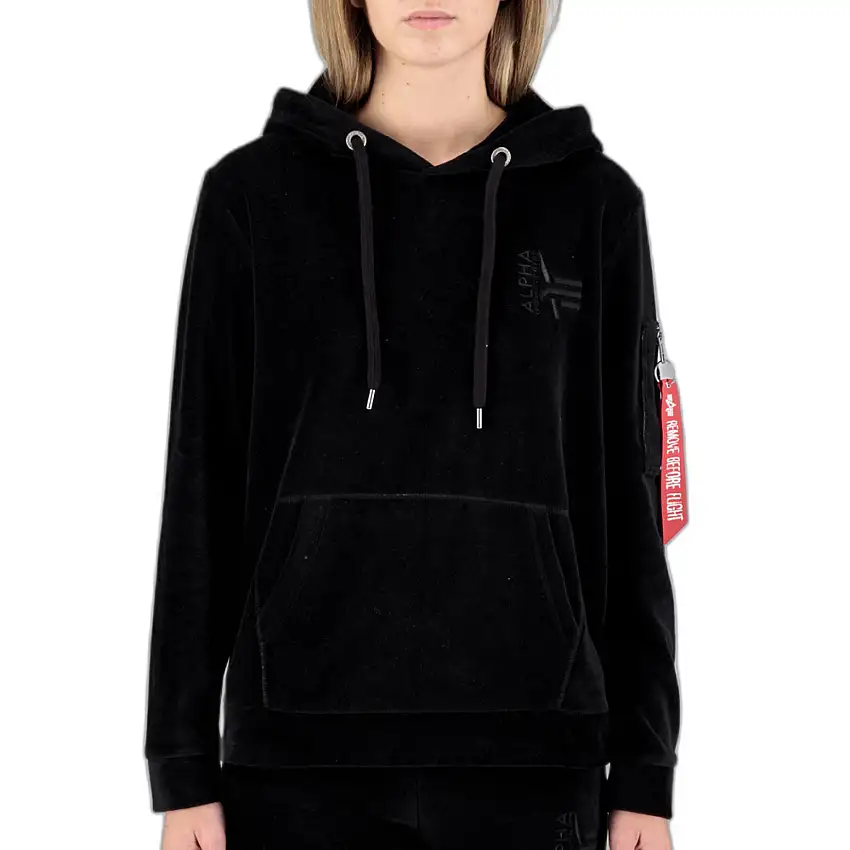 Sweatshirt felpa con cappuccio da donna Alpha Industries Frottee