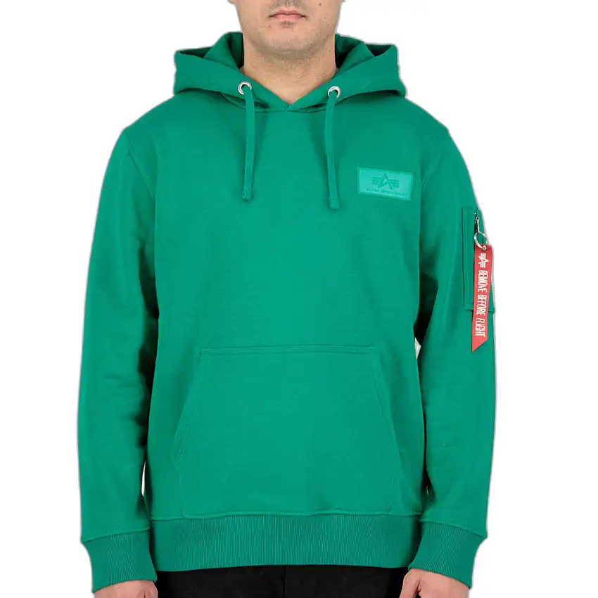 Sweatshirt felpa con cappuccio stampata sul retro Alpha Industries