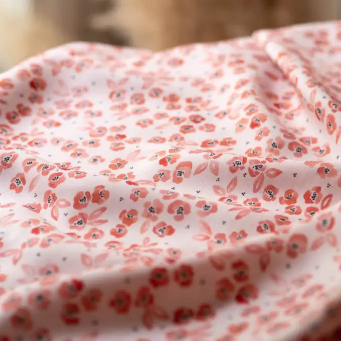 Tessuto viscosa Féline Flora rosa - Lise Tailor