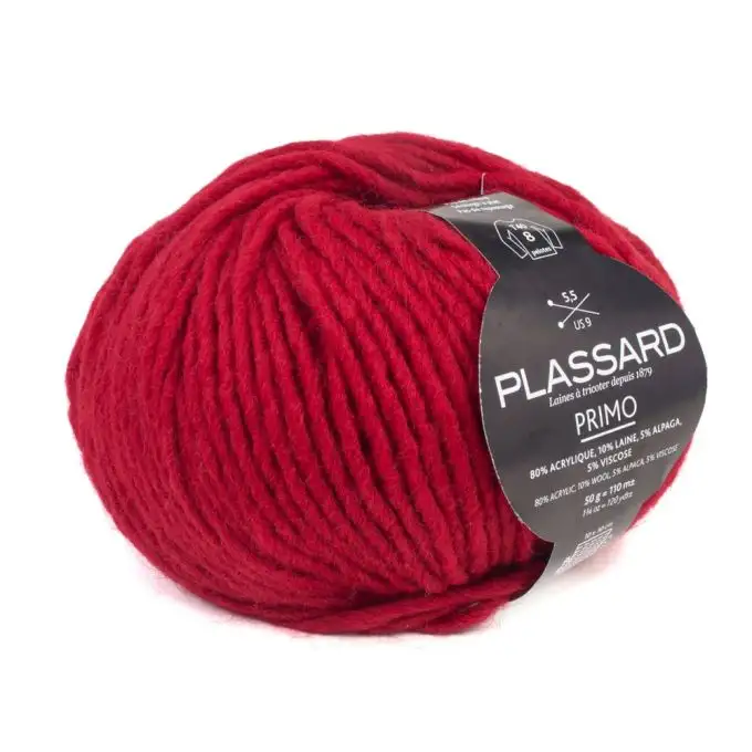 Pelota di lana maglia Primo n°61 rosso - Plassard