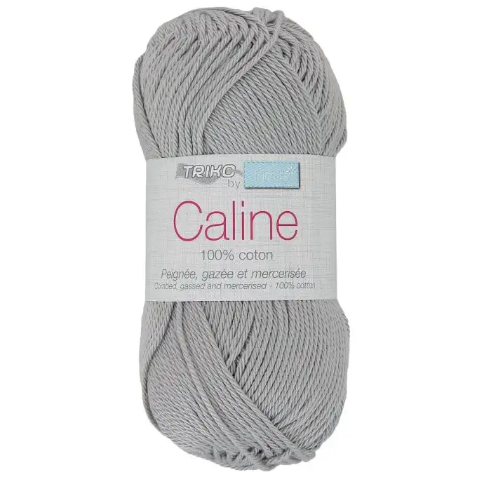 Gomitolo filato Caline 50g 100% cotone mercerizzato - Col. 167 grigio chiaro
