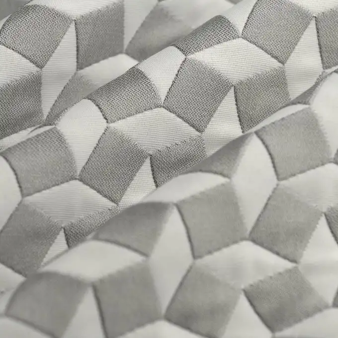 Tessuto trapuntato pesante grafico grigio bianco