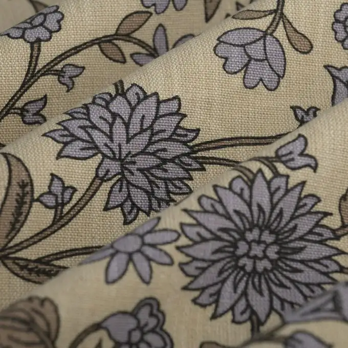 Tessuto bachette slub Floralia taupe