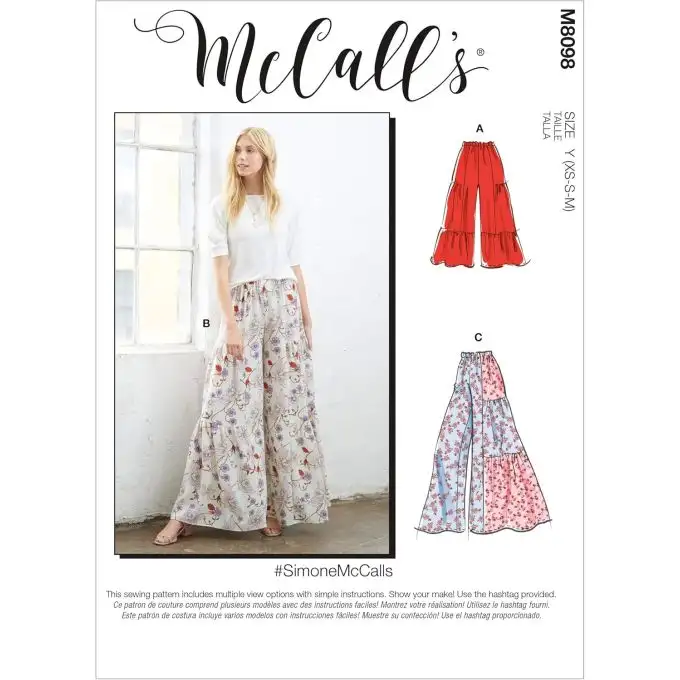 Modello Mc Call's M8098ZZ Pantaloni dalla 44 alla 52