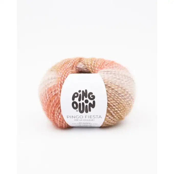 Gomitolo di filato per maglieria Fiesta rosa retrò brillante - Pingouin