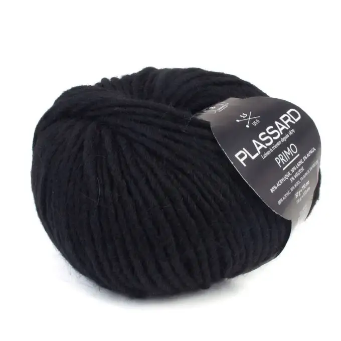 Gomitolo di lana Primo N°99 nero Plassard