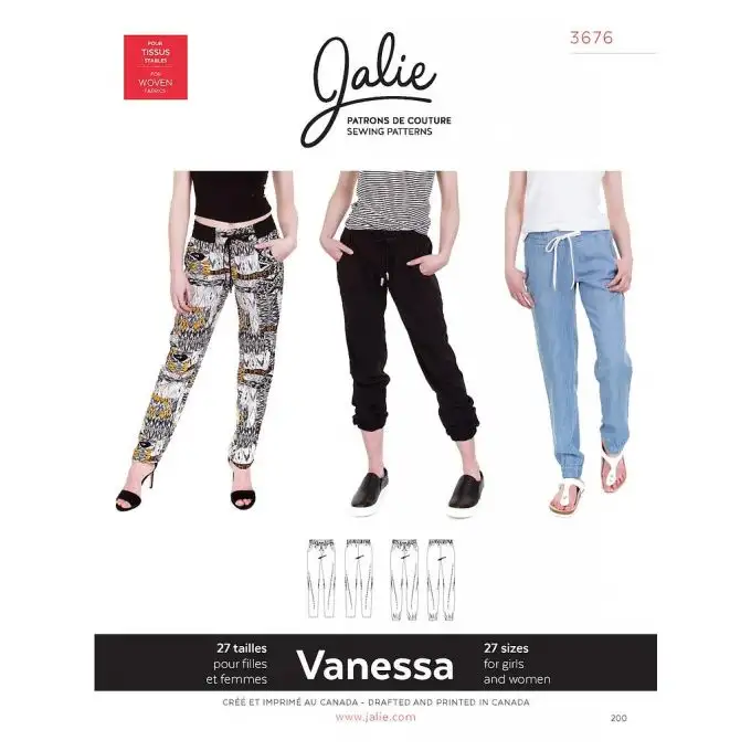 Cartamodello Jalie 3676 Vanessa pantaloni fluidi bambino adulto