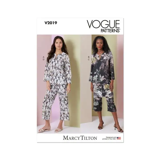Modello Vogue V2019A Donna Completo homewear 32 a 48