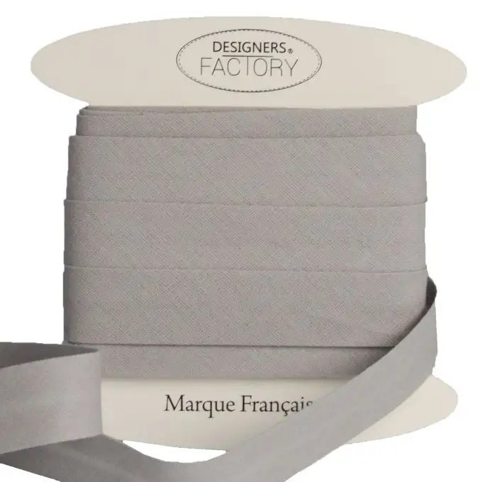 Nastri in sbieco in cotone grigio per 5 metri - designers-factory