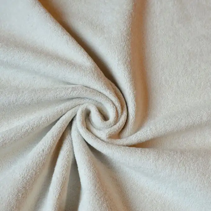 Tessuto unito effetto bouclette - spugna ecru