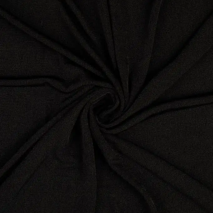 Maglia jersey poliestere effetto satinato nero