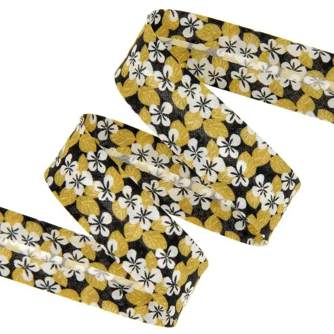 Bordino fleurette Carlotta senape 20 mm