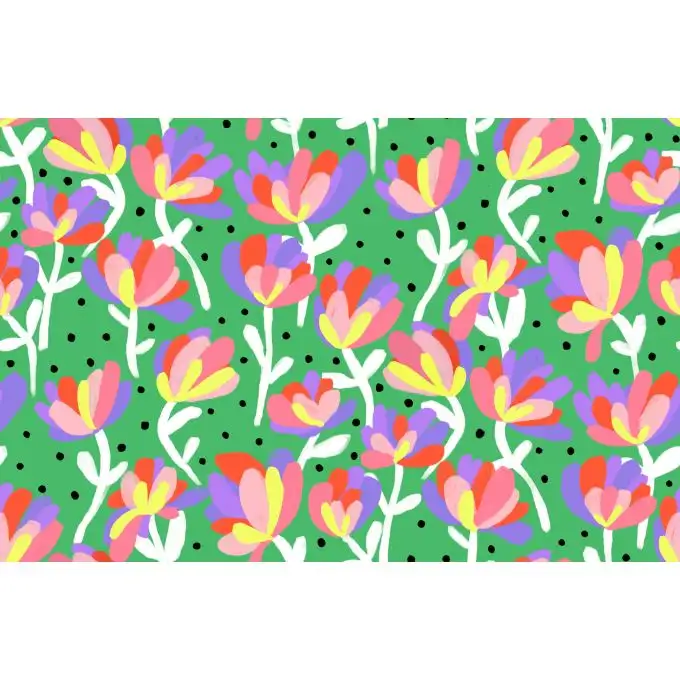 FIORI E PISELLI VERDE FRENCH TERRY AL METRO