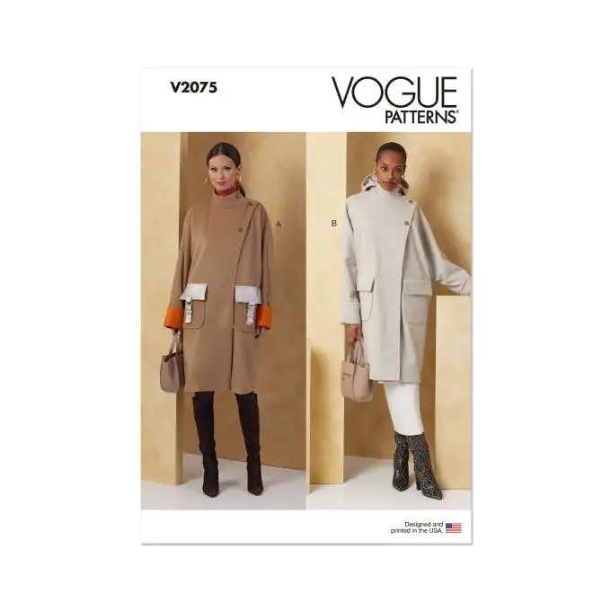 Modello Vogue V2075A Donna Cappotto maniche pipistrello XS a XXL
