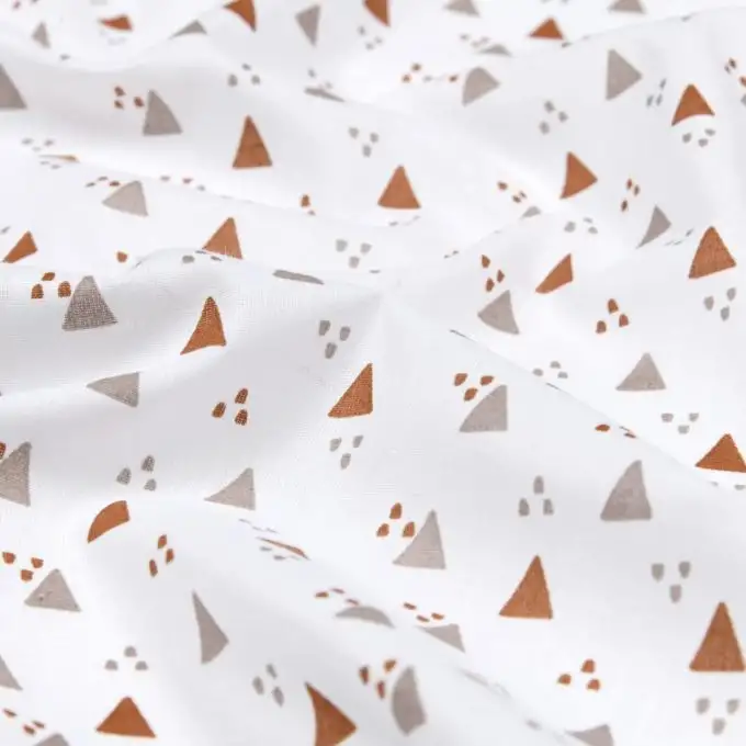 Tessuto cotone 52 fili stampato piccolo triangolo geometrico corda