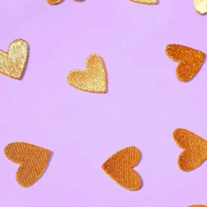 Mini patch termoadesivo cuore dorato - Maliziosa