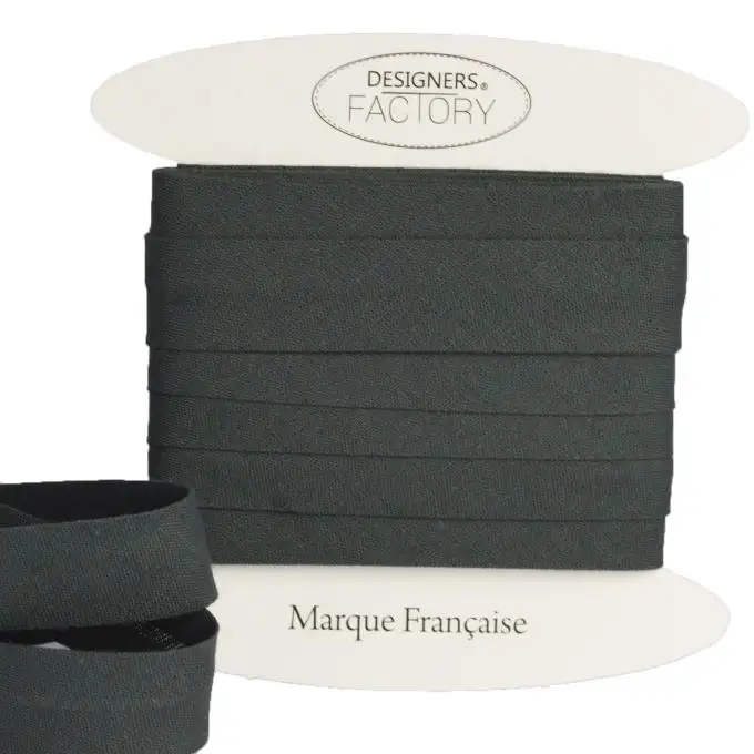 Nastri in sbieco in cotone antracite per 10 metri - designers-factory