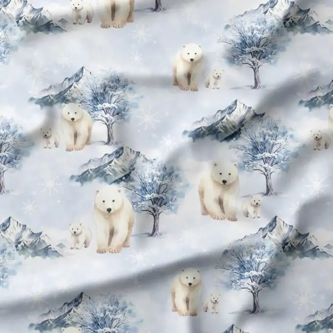 Jersey di cotone stampato Orso Polare – Certificato Oeko-Tex®