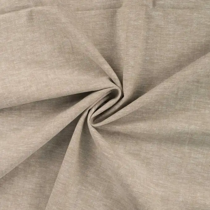 Tessuto cotone lino melange verde