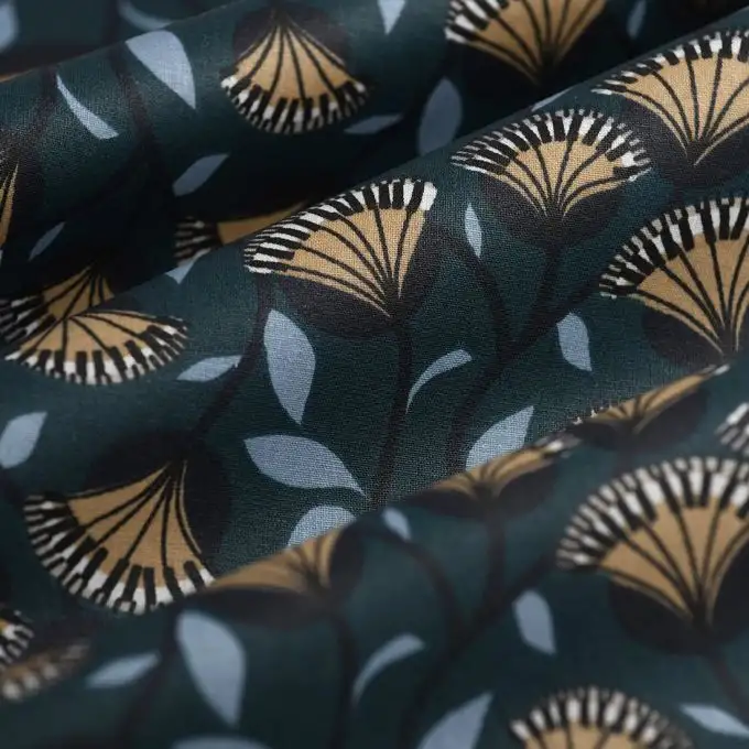 Tessuto cretonne cerato blu